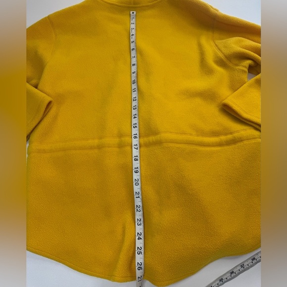 VTG Liz Wear Zip Up Hooded Fleece Cinch Waist Mustard Jacket Womens Med Petite - Picture 5 of 9